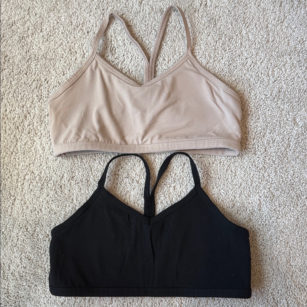 Athleta Nude and Black Bralette Set